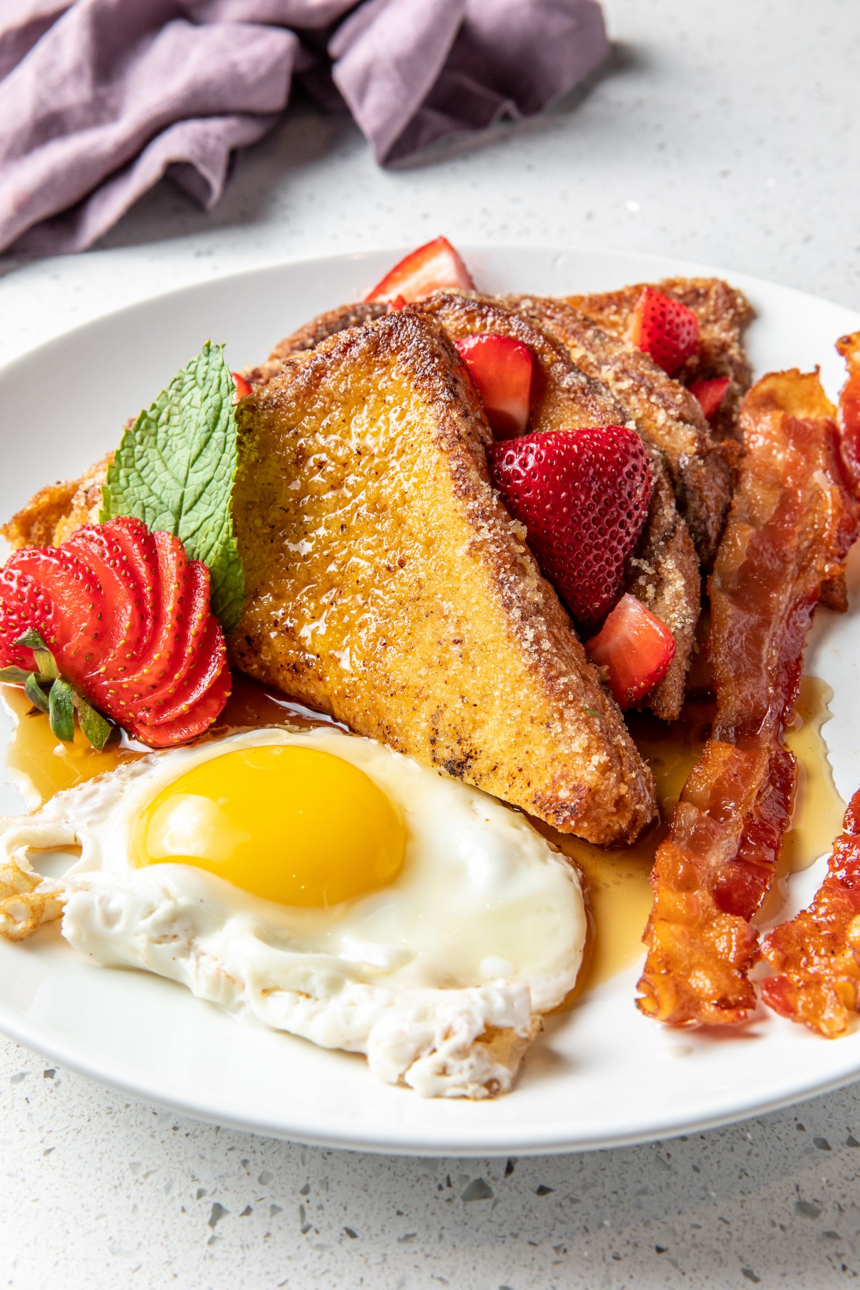 French toast with bacon and eggs